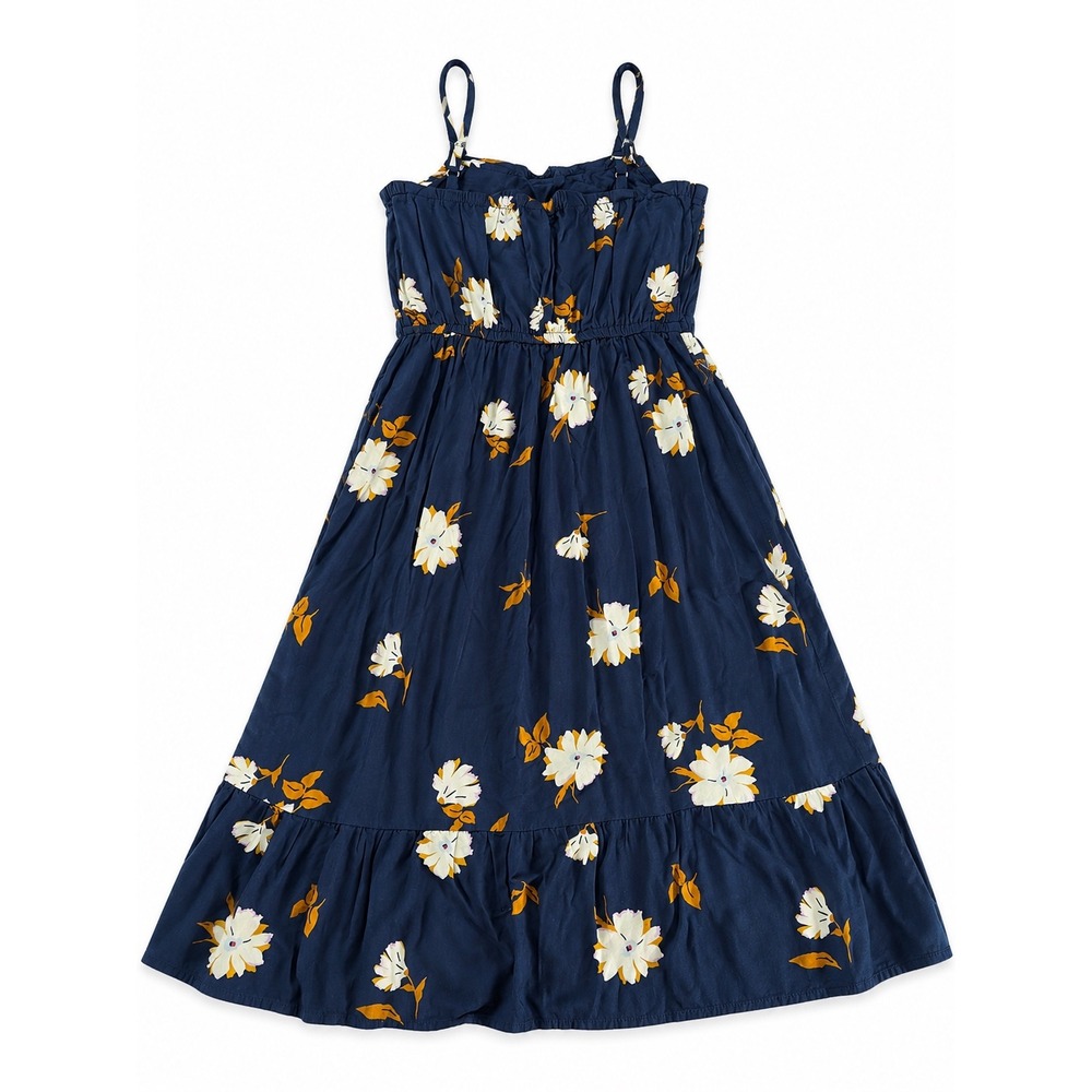 OshKosh Bgosh Girls Navy Blue Floral Maxi Dress Spaghetti Strap Size 7 7A